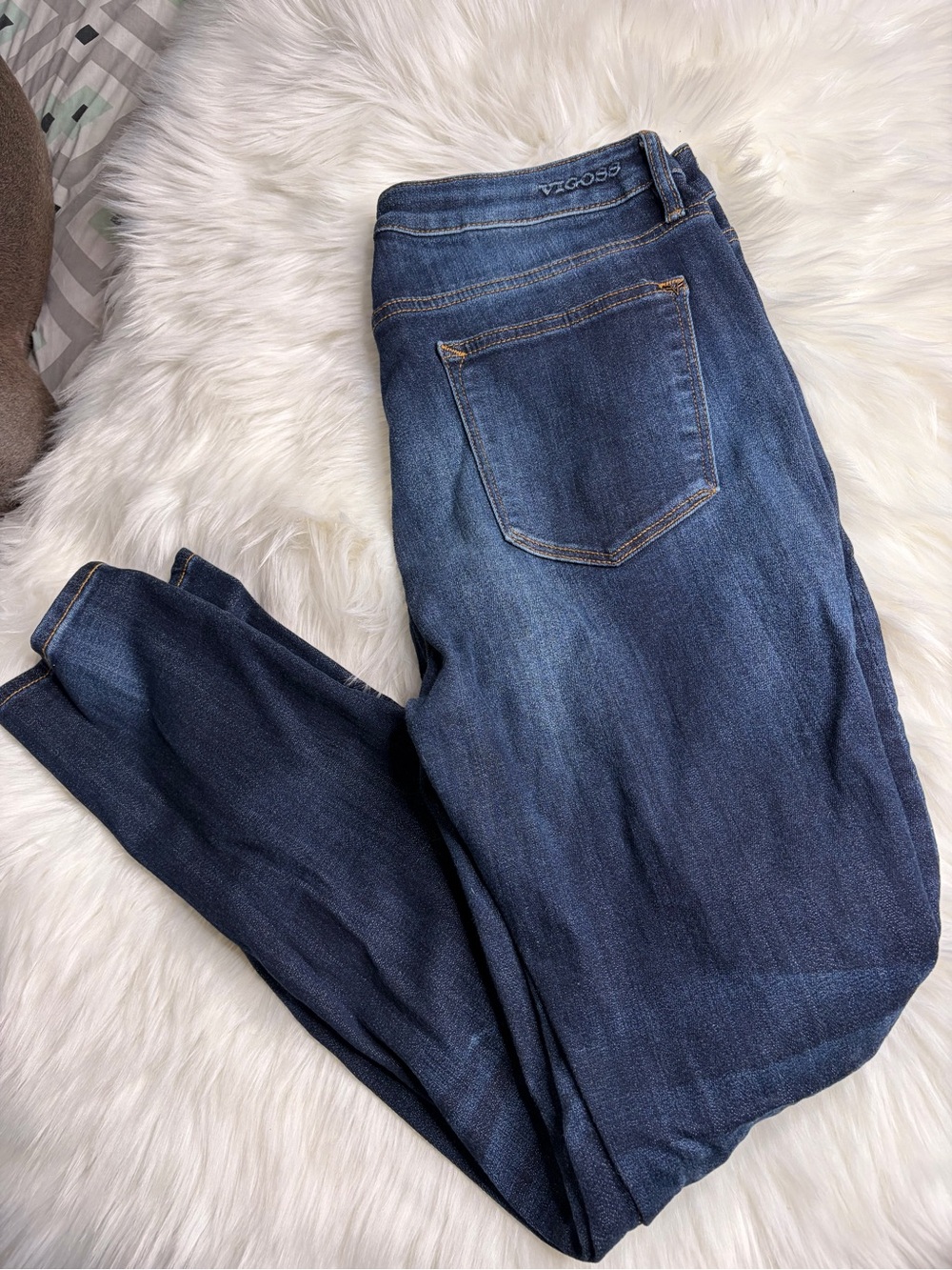 Vigoss Jagger Skinny Semi Distressed Dark Wash Jeans Waist 32